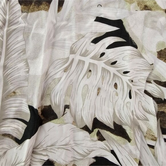 Denim + Flower Tropical Print Button Down Shirt Sz L Beach Resortwear Festival - Picture 5 of 16